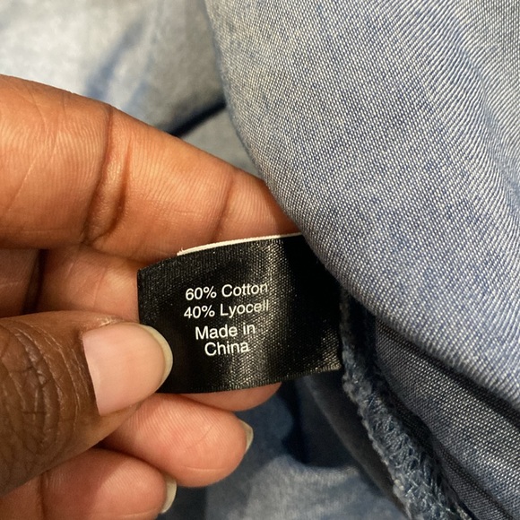 Lane Bryant chambray pop over shirt Blue sz 26/28 - Picture 6 of 8